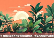 光照条件：充足的光照有利于果树光合作用，保证光照需求可适当增加种植密度。